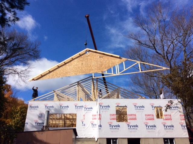 Roof Truss Being Installed